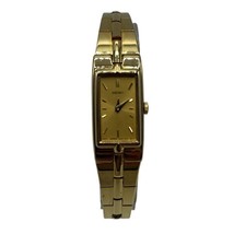 Seiko Women Two Tone Rectangle Watch Analog Quartz New Battery - $24.74