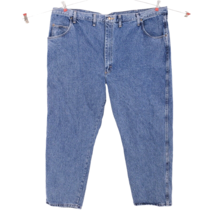 Wrangler Mens Rugged Wear Jeans Size 50x32 100% Cotton Medium Blue Wash - £17.41 GBP