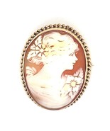 Vintage Cameo Pin / Brooch Pendant REAL Solid 10 K Yellow Gold 5.9g - $663.15 CAD