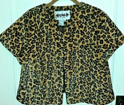 Large Leopard Faux Fur Jacket LAL LiveALittle Cropped Print Short Sleeve... - $12.18