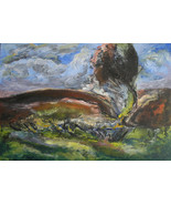 ORIGINAL ACRYLIC LANDSCAPE PAINTING ON CANVAS  - £57.36 GBP