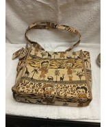  Betty Boop Safari Africa Tote Bag Animals Giraffe Shoulder Bag w/Change... - $44.55