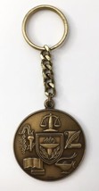 Vintage Brass Medal Medallion Keychain District 18 Contest 1985 1986 1st Place - £11.71 GBP