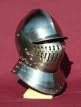 Medieval Knight European Closed Steel Helmet Role Play HALLOWEEN - £166.17 GBP