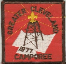 Vtg Greater Cleveland Camporee 1977 Square Orange Embroidered - £5.67 GBP