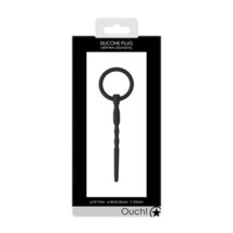 Ouch! Urethral Sounding Silicone Cock Pin Black 7 mm - £23.11 GBP