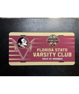License Plate Vintage Florida State FSU Football VARSITY CLUB 2014-2015 ... - $33.53 CAD
