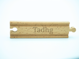 Personalised Birthday Gift for Tadhg, Wooden Train Track Engraved with His Name - £7.67 GBP