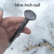 Nine inch nail, hand forged nail, black Iron - £13.36 GBP