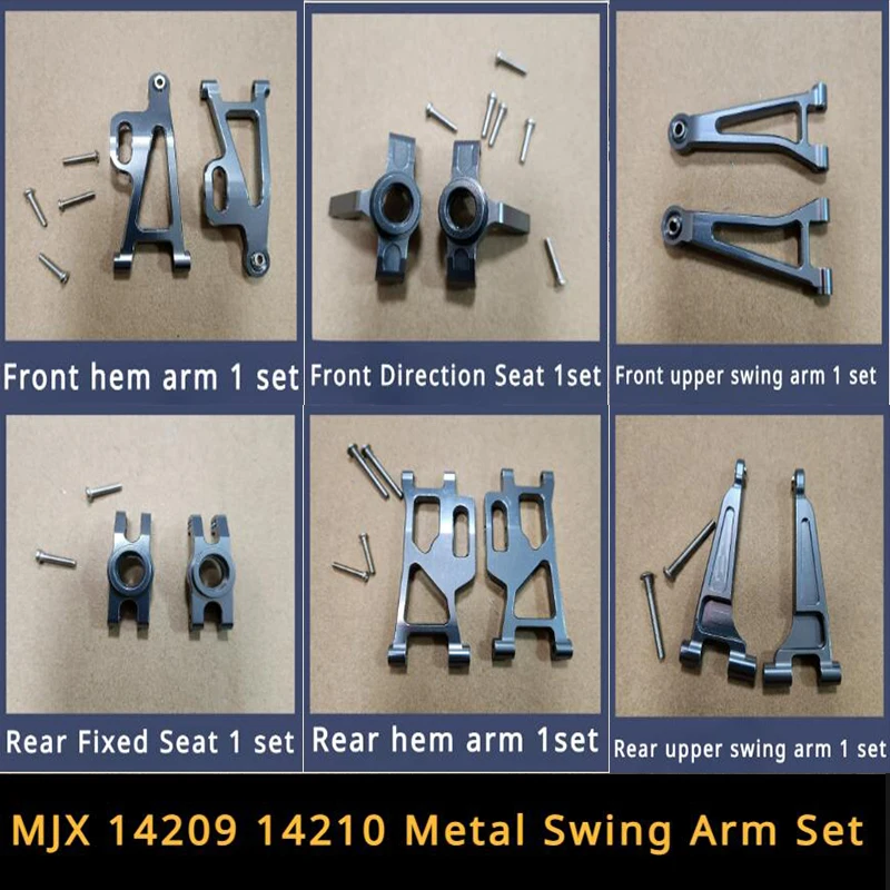 MJX 14209 14210 RC Car Parts Metal Front and Rear Up and Down Swinging Arm - £16.41 GBP+