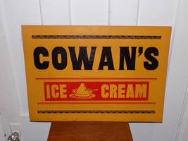 Vintage Cowan’s Ice Cream Cardboard Store Display Sign - $84.15