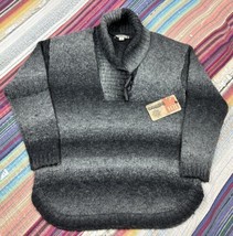 New Ruff Hewn Women’s Shawl Collar Charcoal Gray Gradient Sweater Toggles Sz M - £28.97 GBP