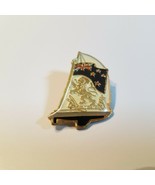 Vintage Hansen and Berry Australian Sailboat Pin with Lion and Royal Flag - £7.81 GBP