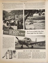 1947 Print Ad Ethyl Gas Vintage Pump Sports Cars, Tractor &amp; Navion Airplane - $17.08