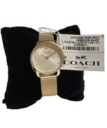 COACH  Woman’s Elliot Gold-Tone Stainless Steel Mesh Bracelet Watch NewA... - €125,09 EUR