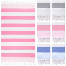 6 Pieces Turkish Beach Towels 39 X 71 Inch Large Turkish Pool Towels Quick Dry S - £49.36 GBP