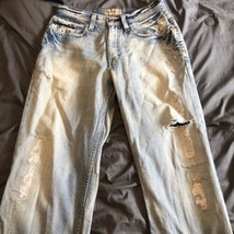 BKE 67 Jeans Men&#39;s 29 Short San Antonio Relaxed Straight Leg Distressed Denim - £21.94 GBP