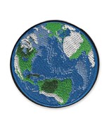 PLANET EARTH IRON ON PATCH 2.75&quot; Diameter Round Blue Embroidered Appliqu... - $80.16 MXN