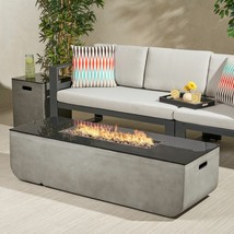 Laini Outdoor 56-Inch Rectangular Fire Pit With Tank Holder - $1,448.37