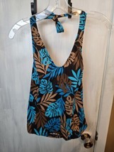 Suit Yourself Swim Top Ladies Size 10 Leaf Print Around Neck Ties Cruise... - £11.09 GBP