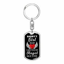 Angel Dog Tag Pendant Keychain Engraved 18k Gold - £46.56 GBP