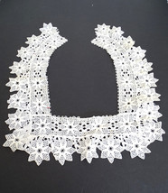 Gorgeous Vintage Antique Embroidered Square White Women&#39;s Collar - £22.97 GBP