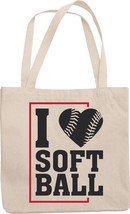 Make Your Mark Design I Love Softball. Sports Lover Reusable Tote Bag For Player - $21.73