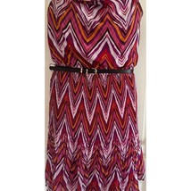 Forever 21 Pink Chevron Dress Size Medium – Sleeveless 100% Polyester - $270.72 MXN