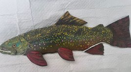 Fall Brook Trout, Left Face, 2023-24 20 Inches X 3/8, Straight Fish Carving - £70.40 GBP
