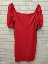 NY &amp; C Red Midi Dress With Puff Sleeves Pencil Zip Size XXL Valentine&#39;s NWT - £28.48 GBP