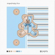 Pepita Needlepoint kit: Striped Teddy Blue, 10&quot; x 10&quot; - £61.37 GBP+