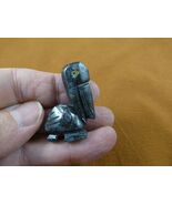 (Y-BIR-PE-24) gray tan PELICAN carving Figurine soapstone Peru I love pe... - $8.99