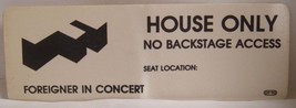 FOREIGNER - VINTAGE ORIGINAL CLOTH CONCERT TOUR BACKSTAGE PASS ***LAST O... - $10.00