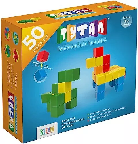 50-Piece Magnetic Cubes Building Blocks Kids’ - $24.05