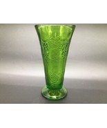 Vintage Indiana Glass Green Harvest Grapes Footed Vase 7.5” Tall Pressed... - $24.42 CAD