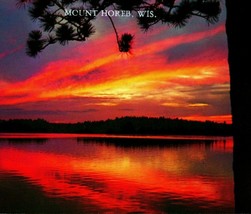 Sunset Scene on Lake Mount Mt Horeb Wisconisn WI Chrome Postcard  - £3.08 GBP