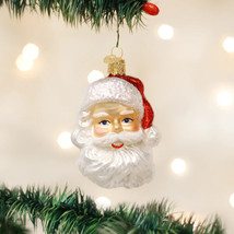 Old World Christmas MID-CENTURY Santa Head Glass Christmas Ornament 40275 - £13.57 GBP