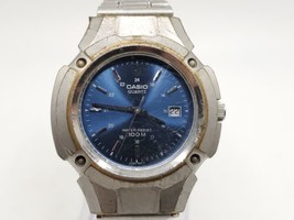 Steel Casio MTP-3036 Blue Dial Men’s Quartz Watch-New Battery 42mm - $19.99