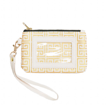 ID Wristlet Greek Key Gold Cream - $17.82