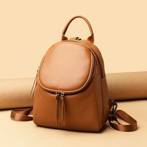Leather 2022 Fashion Women Backpa  Female Vintage Backpack for Girls School Bag  - £57.52 GBP