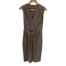 Komarov Midi Dress S Brown Belted Designer Wedding Bodycon Quiet Luxury ... - $929.81 MXN