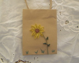 Handcrafted Gift bag with Paper Quilled Sunflower  - £8.85 GBP