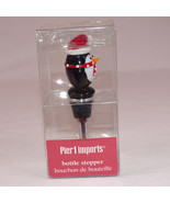 New Pier 1 Imports Christmas 4.5&quot; Glass Penguin Wine Bottle Stopper Sant... - $141.51 MXN