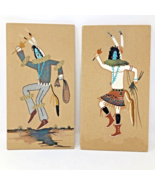 Kachina Sand Wall Art Navajo Native American Painting Panels VTG Set of ... - £71.09 GBP