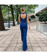 Summer Chic Backless High-Waist Denim Jumpsuit for Women - Slim Fit Retr... - $56.99