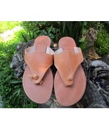 Women&#39;s Handmade Greek Leather Flip Flop Sandals - £29.75 GBP