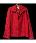 Chico&#39;s Women&#39;s Red Embellished Blazer Size L Large 12 (2) - $564.09 MXN