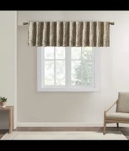 Window Valance Madison Park 50 x 18 Embroidered Tan Brown - $19.78