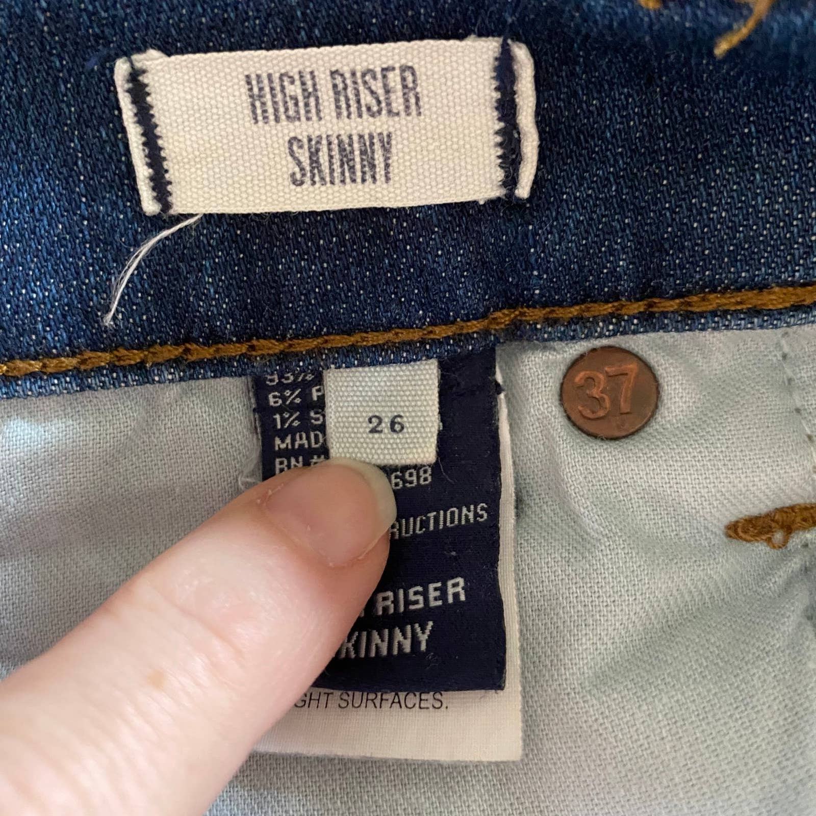 Madewell High Riser Skinny Denim Jeans in Atlantic Wash sz 26 Item image 4