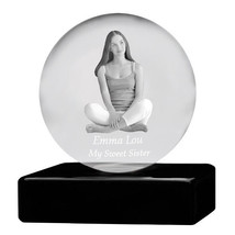 3D Crystal Memorial Sphere &amp; Light Box - $119.95